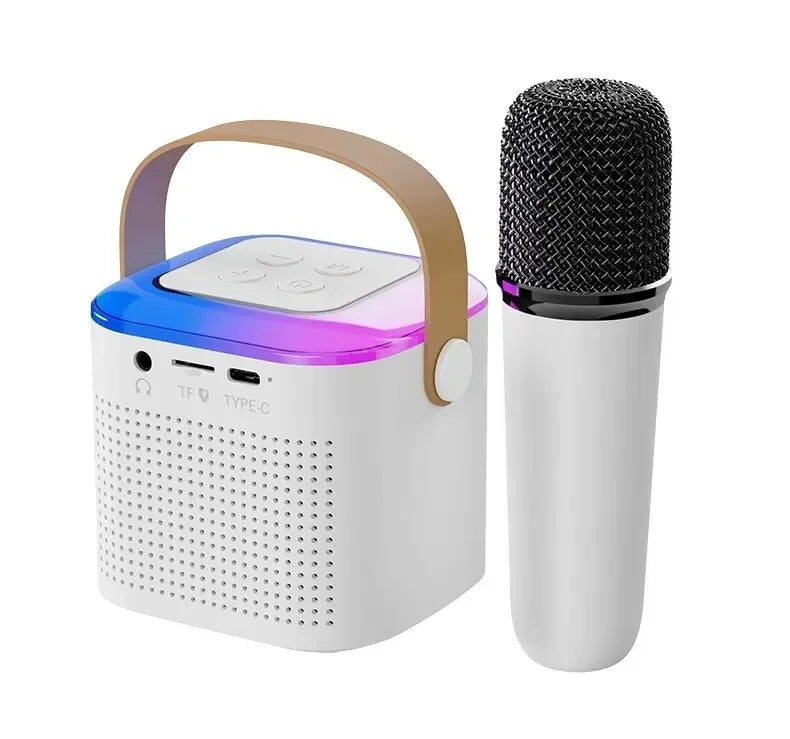Y1 Wireless Dual Microphones Karaoke Machine KTV DSP System Bluetooth 5.3 PA Speaker HIFI Stereo Surround RGB Colorful LED Light