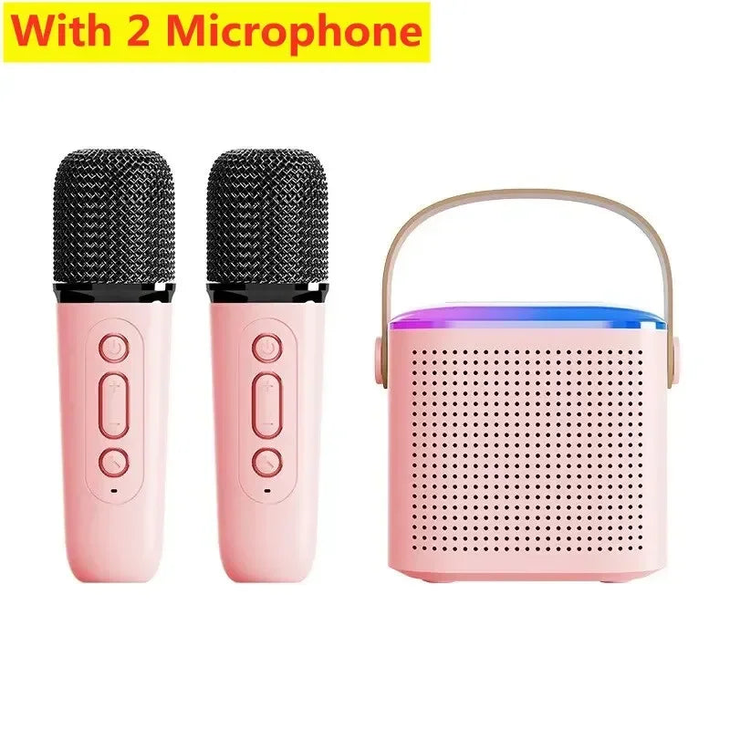Y1 Wireless Dual Microphones Karaoke Machine KTV DSP System Bluetooth 5.3 PA Speaker HIFI Stereo Surround RGB Colorful LED Light