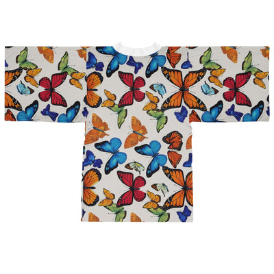 Butterfly Pattern Long Sleeve Kimono Robe | Relaxed Style, Perfect for Lounging, Gift for Her, Spa Day, Spring Fashion, Homewear