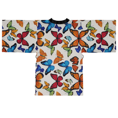 Butterfly Pattern Long Sleeve Kimono Robe | Relaxed Style, Perfect for Lounging, Gift for Her, Spa Day, Spring Fashion, Homewear