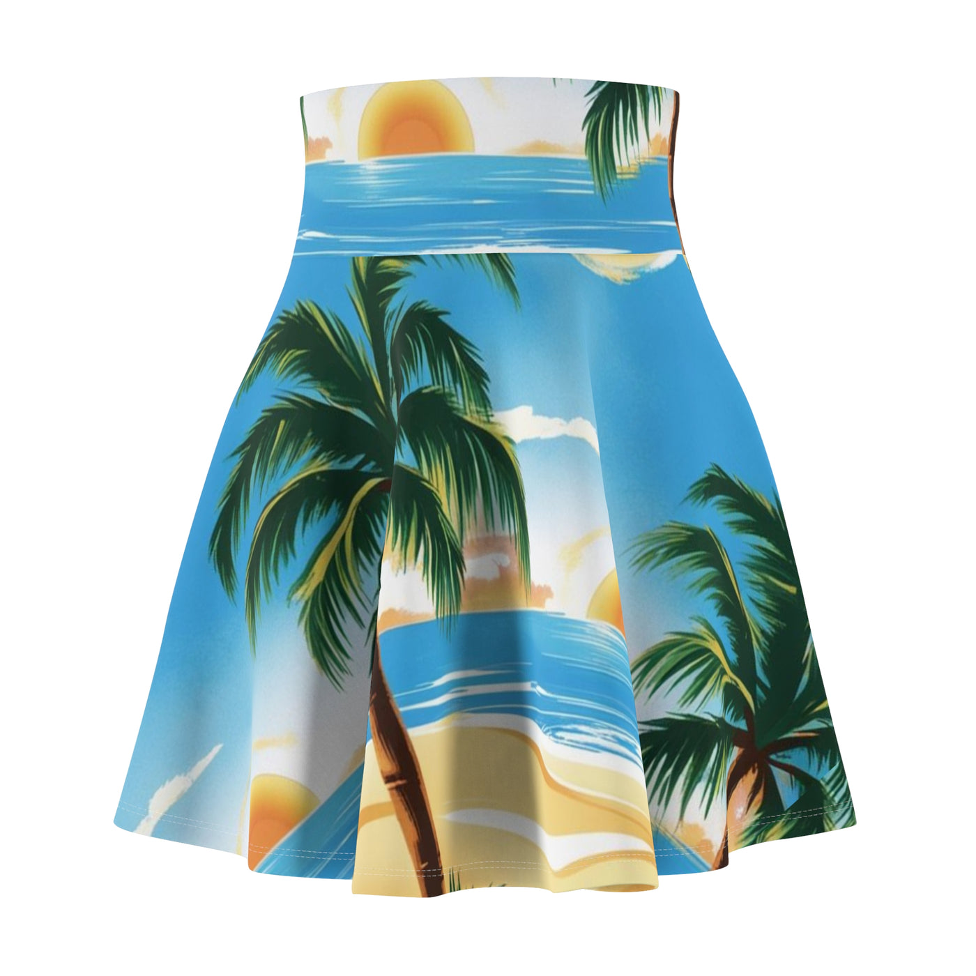 Tropical Sunset Skater Skirt, Beach Vibes, Vacation Wear, Summer Outfit, Casual Fashion, Gift for Her, AOP Print