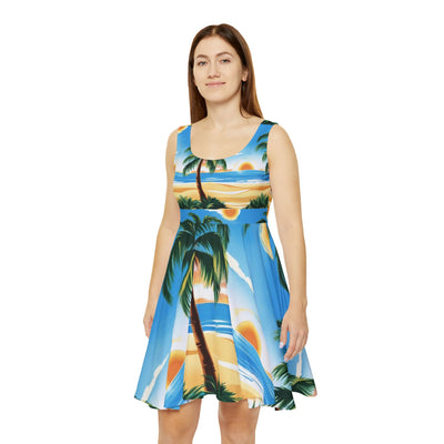 Tropical Women's Skater Dress - Beach Vibes, Summer Fun, Vacation Wear, Resort Clothing, Casual Dress, Party Dress