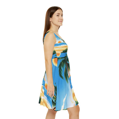 Tropical Women's Skater Dress - Beach Vibes, Summer Fun, Vacation Wear, Resort Clothing, Casual Dress, Party Dress