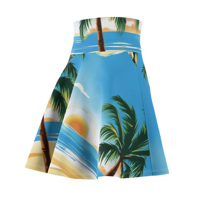 Tropical Sunset Skater Skirt, Beach Vibes, Vacation Wear, Summer Outfit, Casual Fashion, Gift for Her, AOP Print