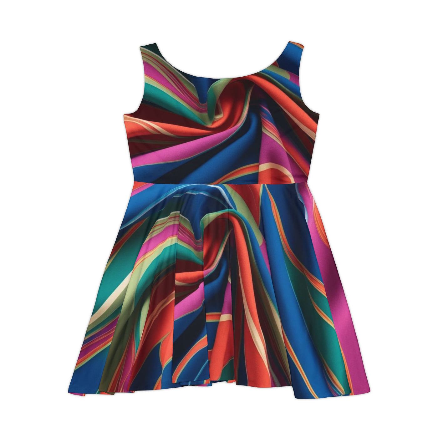 Vibrant Women's Skater Dress, Colorful AOP Dress for Parties, Summer Fashion, Casual Wear, Festival Attire