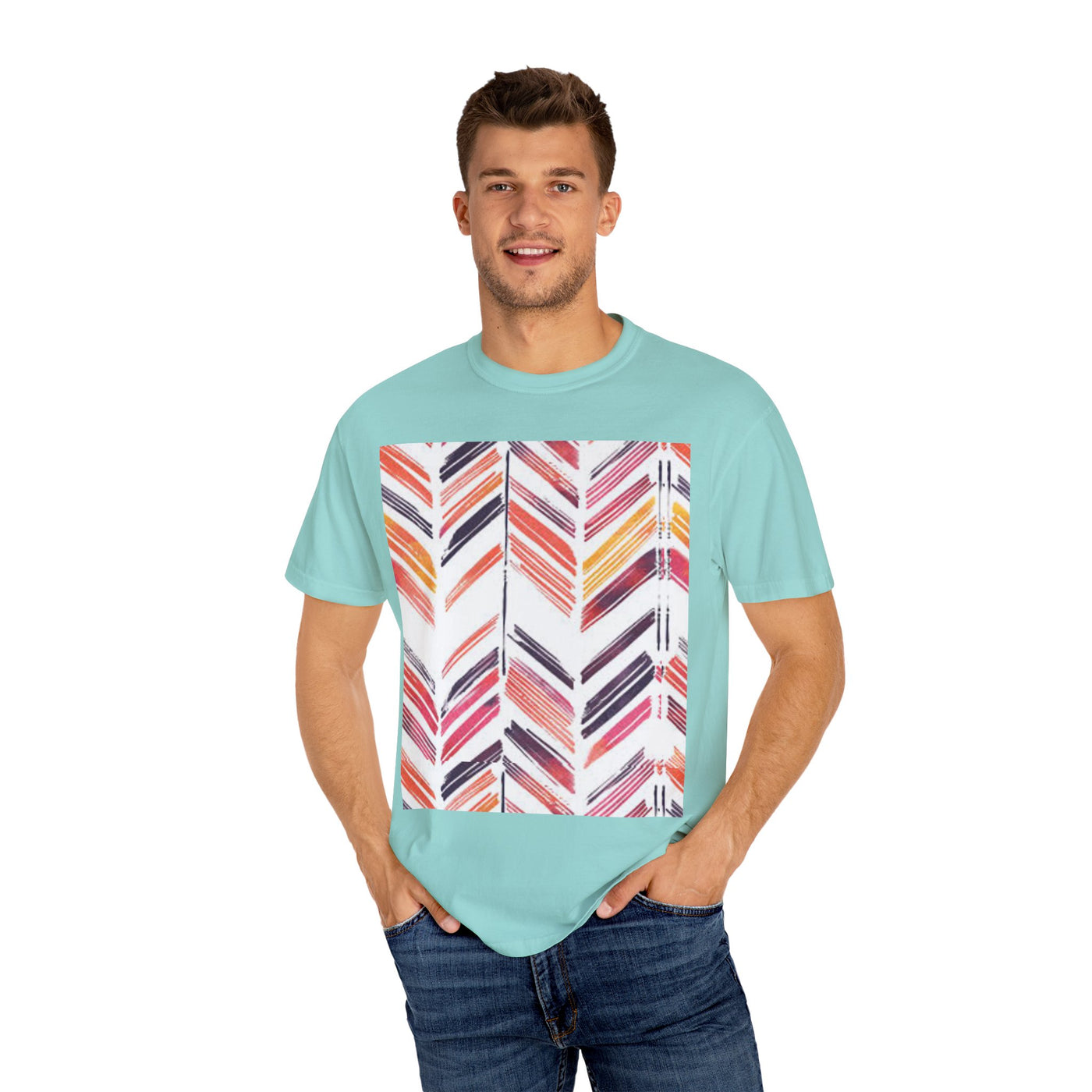 Colorful Patterned Unisex T-Shirt, Stylish Casual Tee, Gift for Her, Summer Wear, Boho Tees, Trendy Everyday Shirt