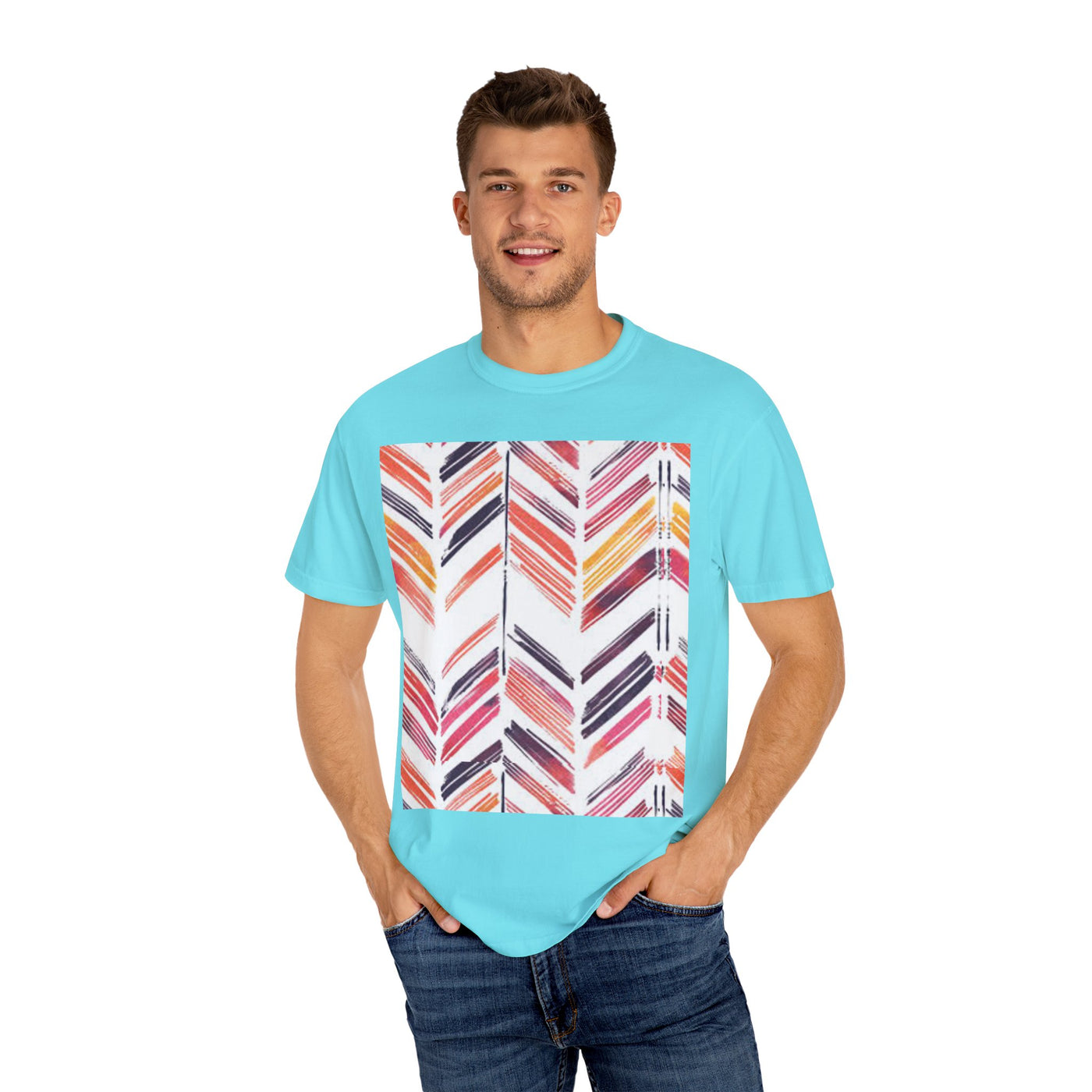 Colorful Patterned Unisex T-Shirt, Stylish Casual Tee, Gift for Her, Summer Wear, Boho Tees, Trendy Everyday Shirt