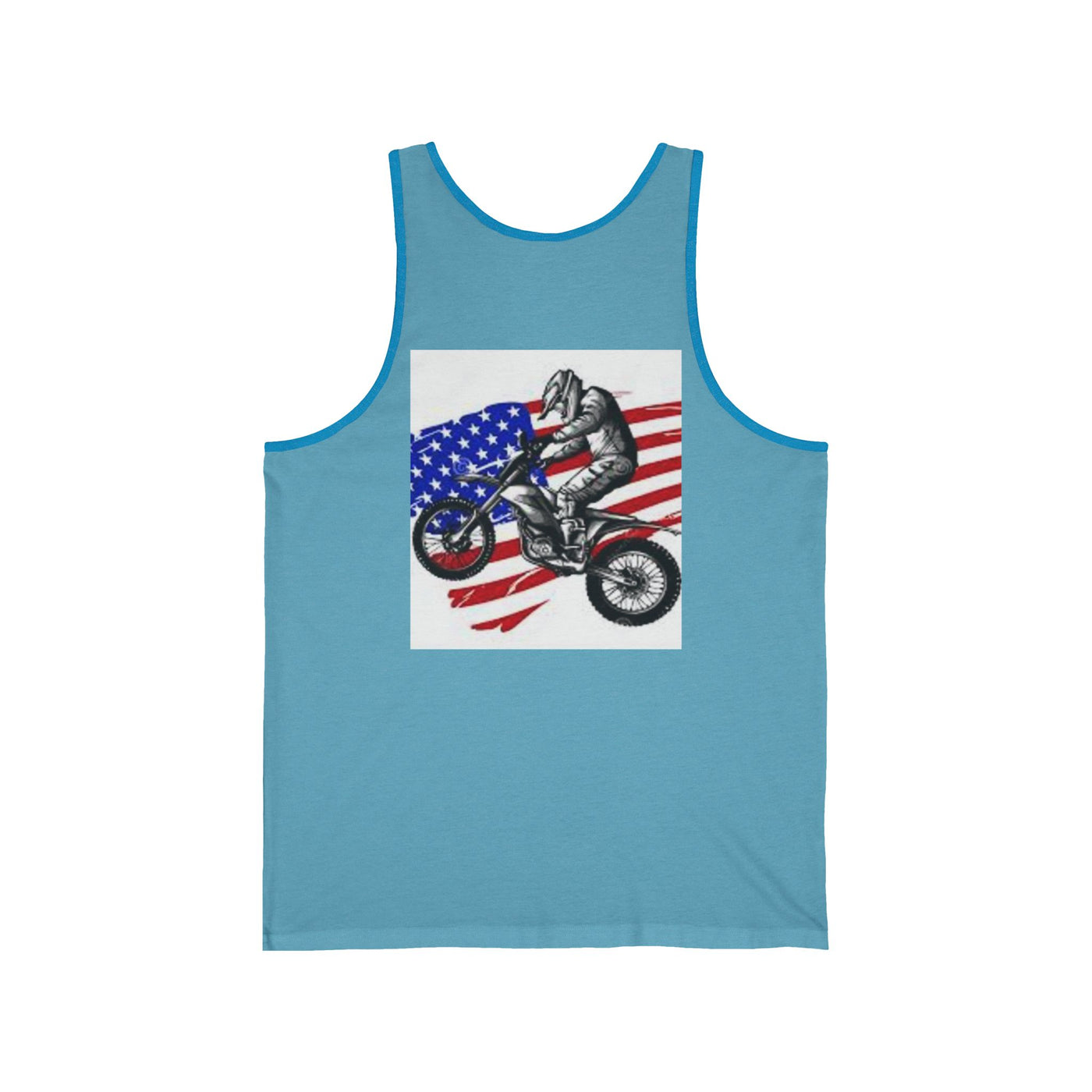Biker Patriotic Jersey Tank | Unisex Graphic Tee for Independence Day, Summer, Bike Events, Gift for Riders, Casual Wear