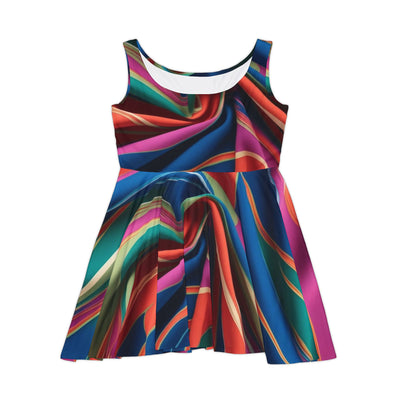 Vibrant Women's Skater Dress, Colorful AOP Dress for Parties, Summer Fashion, Casual Wear, Festival Attire