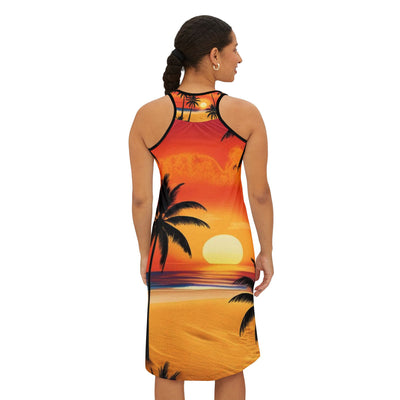 Sunset Palms Women's Racerback Dress, Tropical Beach Wear, Summer Dress, Vacation Outfit, Resort Style, AOP Fashion