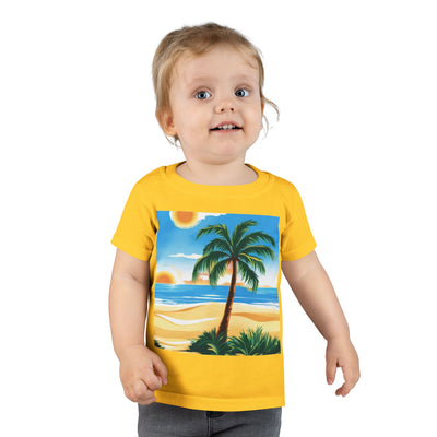 Tropical Paradise Toddler T-Shirt, Beach Vibes, Summer Outing, Kid's Summer Tee, Travel, Vacation Apparel, Gift for Kids