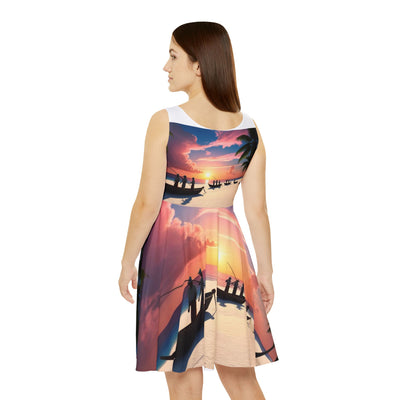 Tropical Women's Skater Dress - Beach Vibes, Summer Fun, Vacation Wear, Resort Clothing, Casual Dress, Party Dress
