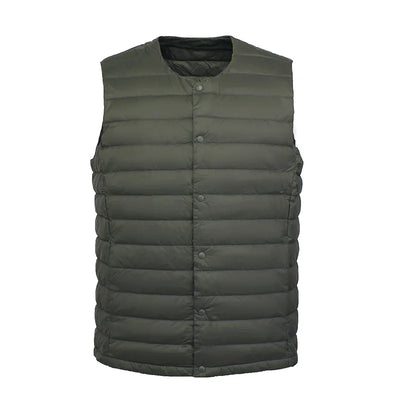 Men 90% White Down Vest Man's Clothing Ultra Light Down Waistcoat Portable Sleeveless Coat Man Winter Round Collar Warm Liner