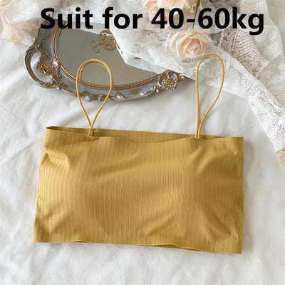 Women Sling Tube Top Sexy Bra Top Breathable Chest Pad Wearing Underwear strapless blouse tube top bandeau top 2020