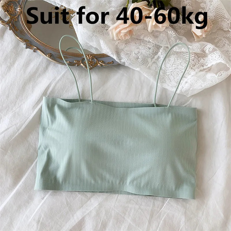 Women Sling Tube Top Sexy Bra Top Breathable Chest Pad Wearing Underwear strapless blouse tube top bandeau top 2020