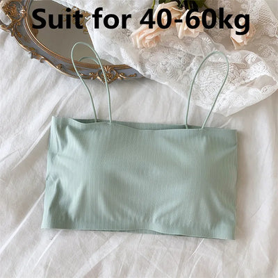 Women Sling Tube Top Sexy Bra Top Breathable Chest Pad Wearing Underwear strapless blouse tube top bandeau top 2020