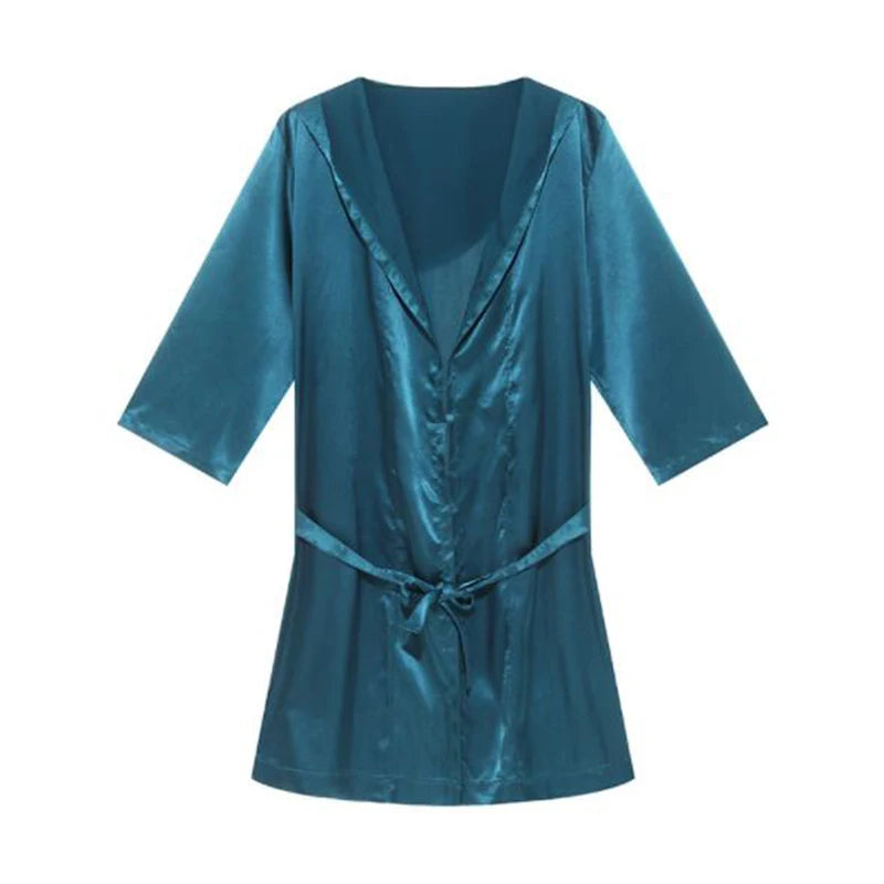 Men's Sleepwear Robe Night Clothes Silk Kimono Bathrobe Men Hooded Szlafrok Pajamas Peignoir Sleeve Ropa Sexy Hombre Man's Gown