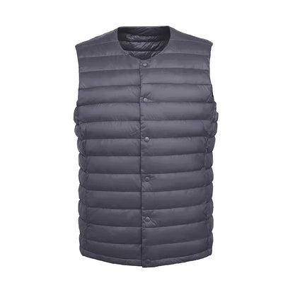 Men 90% White Down Vest Man's Clothing Ultra Light Down Waistcoat Portable Sleeveless Coat Man Winter Round Collar Warm Liner