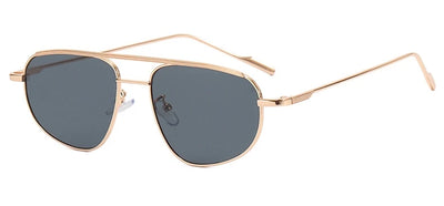 Retro Alloy Sunglasses Women New Vintage Small Metal Frame Pilot Sun Glasses Ladies Punk Double Dridge Shades Eyewear UV400