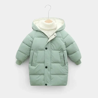 Children Down Outerwear Winter Kids Clothes Boys Girls Cotton-Padded Parka Coats Thicken Warm Long Jackets