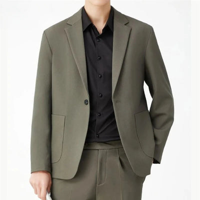 Casual 2 Piece Outfit Set Male Formal Full Men's Suits and Blazers Solid Color Dress Luxury Spring Autumn Gentleman Ceremony