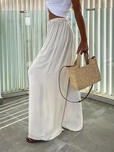 Loose Loungewear Wide Leg Pants, Women Spring Summer All Match Fashion Trousers, 2024 High Elastic Waist Ladies Pants Streetwear