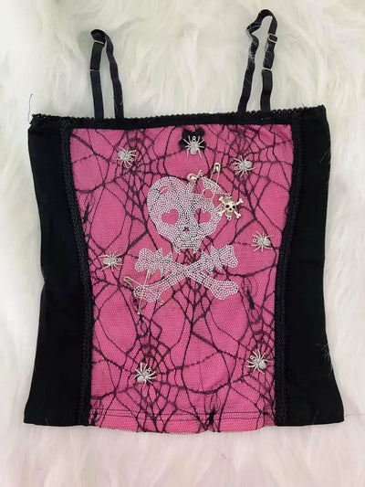 Spider web Tops sexy top corset top crop topfairygrunge halter topy2k clothes y2k crop top gothic clothes y2k top y2k accessores