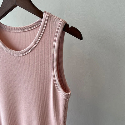 Vestidos De Mujer Slim Vest Pink Sleeveless Knitted Dress New Maxi Dresses for Women Robe Femme Tank Black