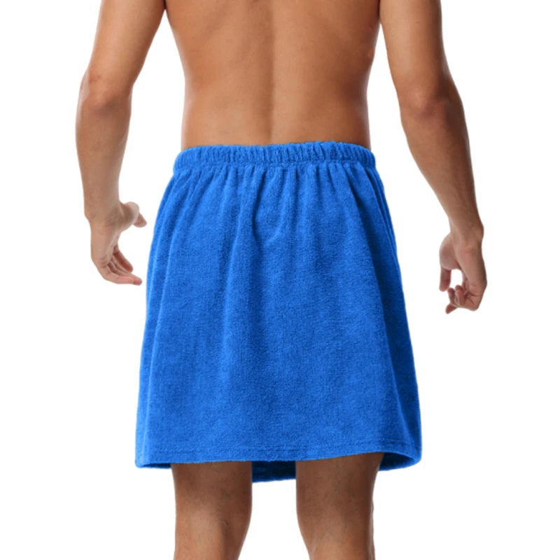 Men's Bath Robe TowelAdjustable Elasticated WaistbandHomewearPajamasPocketsOutdoor SportsSwimmingGymBath TowelSoft and Wearable
