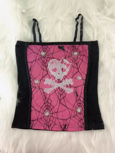 Spider web Tops sexy top corset top crop topfairygrunge halter topy2k clothes y2k crop top gothic clothes y2k top y2k accessores