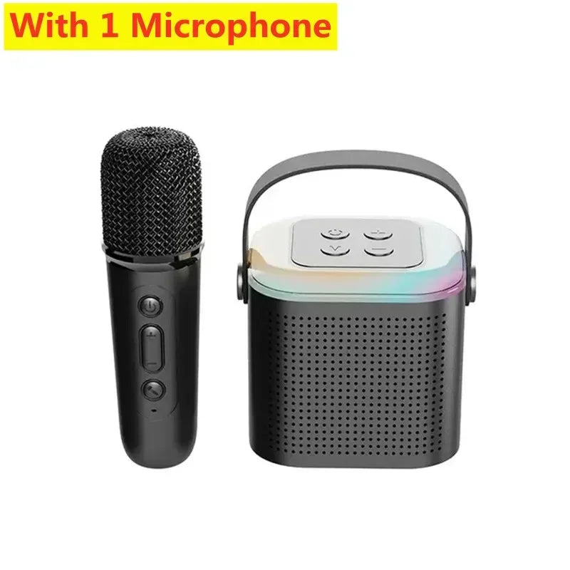 Y1 Wireless Dual Microphones Karaoke Machine KTV DSP System Bluetooth 5.3 PA Speaker HIFI Stereo Surround RGB Colorful LED Light