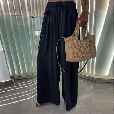 Loose Loungewear Wide Leg Pants, Women Spring Summer All Match Fashion Trousers, 2024 High Elastic Waist Ladies Pants Streetwear