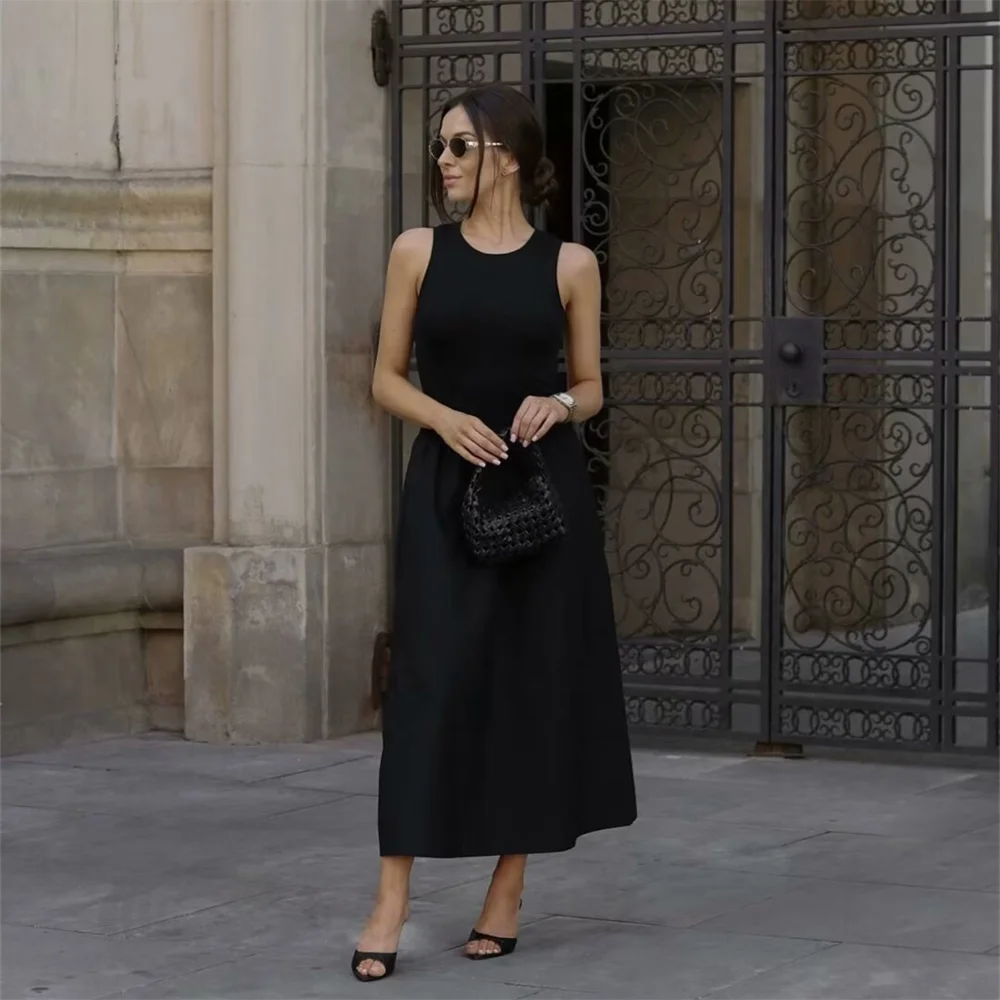 PB&ZA2024 autumn new women's clothing fashion temperament slim fit casual solid color versatile splicing long vest skirt