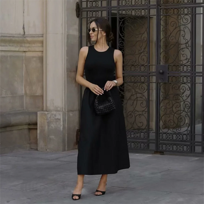 PB&ZA2024 autumn new women's clothing fashion temperament slim fit casual solid color versatile splicing long vest skirt