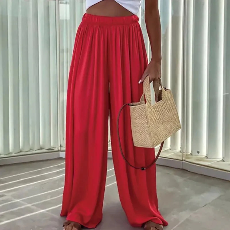 Loose Loungewear Wide Leg Pants, Women Spring Summer All Match Fashion Trousers, 2024 High Elastic Waist Ladies Pants Streetwear