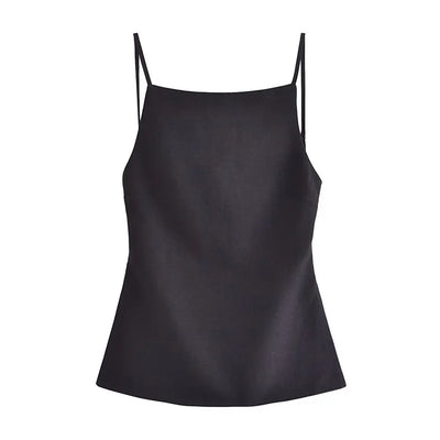 TRAF Women Top 2024 Lace Up Backless Camisole Top Women Cheap clothes Sexy Fashion Tanks & Camis Crop top Women White Black top