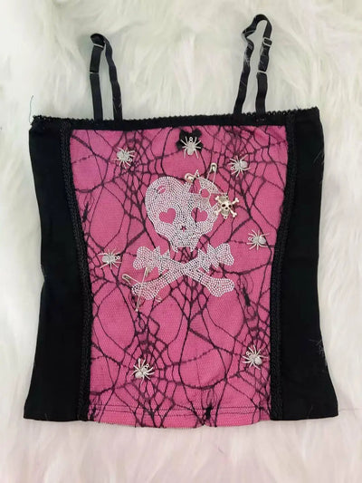 Spider web Tops sexy top corset top crop topfairygrunge halter topy2k clothes y2k crop top gothic clothes y2k top y2k accessores
