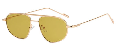 Retro Alloy Sunglasses Women New Vintage Small Metal Frame Pilot Sun Glasses Ladies Punk Double Dridge Shades Eyewear UV400