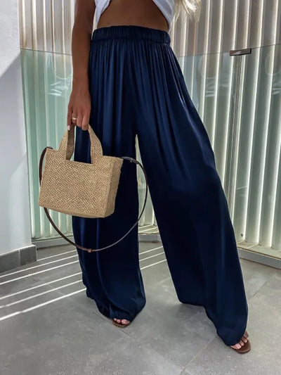 Loose Loungewear Wide Leg Pants, Women Spring Summer All Match Fashion Trousers, 2024 High Elastic Waist Ladies Pants Streetwear