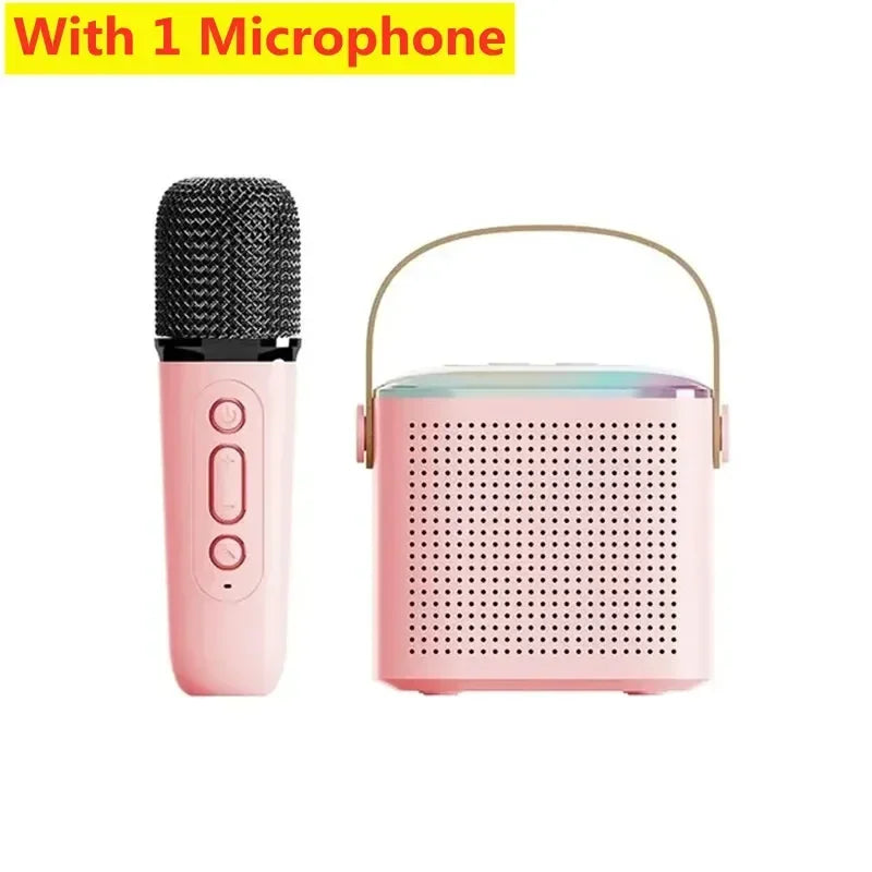 Y1 Wireless Dual Microphones Karaoke Machine KTV DSP System Bluetooth 5.3 PA Speaker HIFI Stereo Surround RGB Colorful LED Light