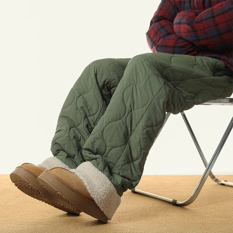 2024 Winter Sweatwear Men Plush Thick Fleece Sweatpant Lambswool Thermal Trousers Casual Pants Windproof Warm Cotton Pants