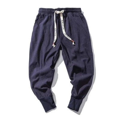 Men Harem Pants Streetwear Cotton Linen Joggers New Baggy Hip Hop Fashion Pants Casual Solid Trousers Male Trendy Sweatpants