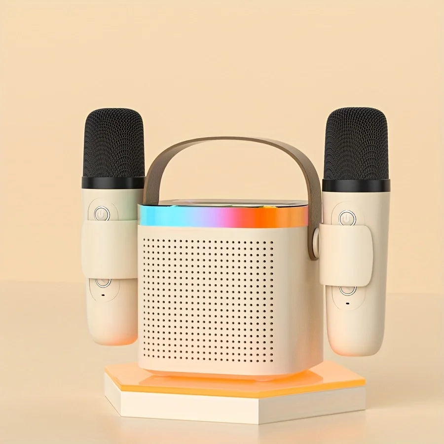 TANALAZ K8 Karaoke Machine Portable Bluetooth 5.1 PA Speaker System with 1-2 Wireless Microphones Home Family Singing Child  Gif