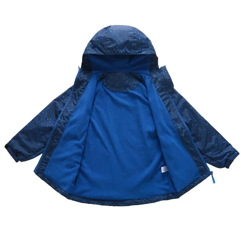 Outerwear Boy Waterproof Windproof Hoodieboys Jackets 2021 Spring Kids Sport Jackets Children Polar Fleece Warm Coats