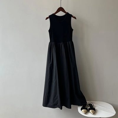 Vestidos De Mujer Slim Vest Pink Sleeveless Knitted Dress New Maxi Dresses for Women Robe Femme Tank Black