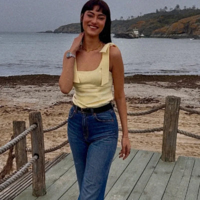 TRAF Yellow Crop Top Women Summer Sleeveelss Butterfly Top Woman Cuteore Bow White Camisole Top Backless Women's Tanks Top 088