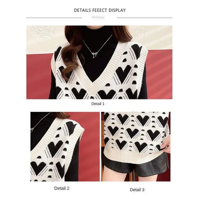 Fashion Women Vest Autumn Outerwear 2024 New Knitted Women's Autumn and Winter Sweater Korean Style V Collar Coat