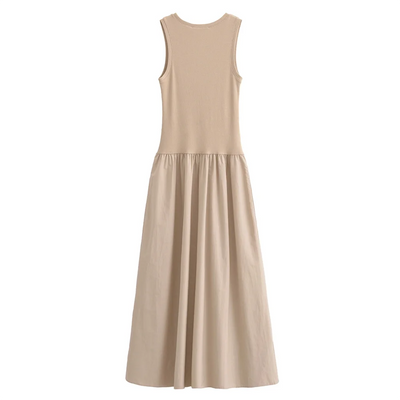 PB&ZA2024 autumn new women's clothing fashion temperament slim fit casual solid color versatile splicing long vest skirt