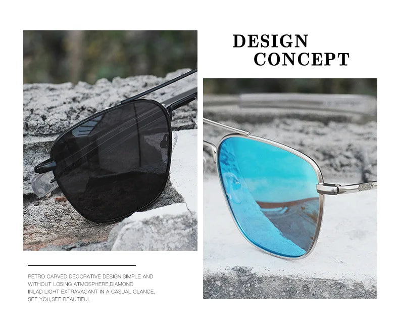 Classic Polarized Design Sunglasses Men 2024 Vintage Pilot Driving Sun Glasses Anti-Glare Sunglass Men gafas de sol hombre