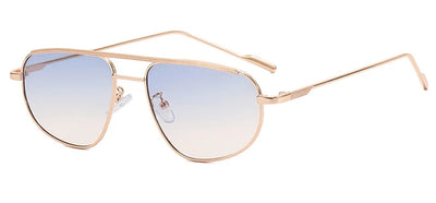 Retro Alloy Sunglasses Women New Vintage Small Metal Frame Pilot Sun Glasses Ladies Punk Double Dridge Shades Eyewear UV400